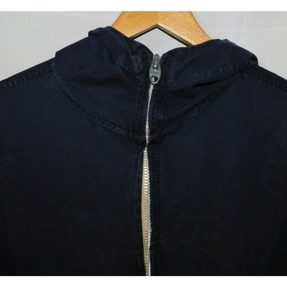 Vintage Grenfill Handicraft Blue Rainbow Trim Hooded Jacket Cotton Womens M / L - Picture 7 of 10